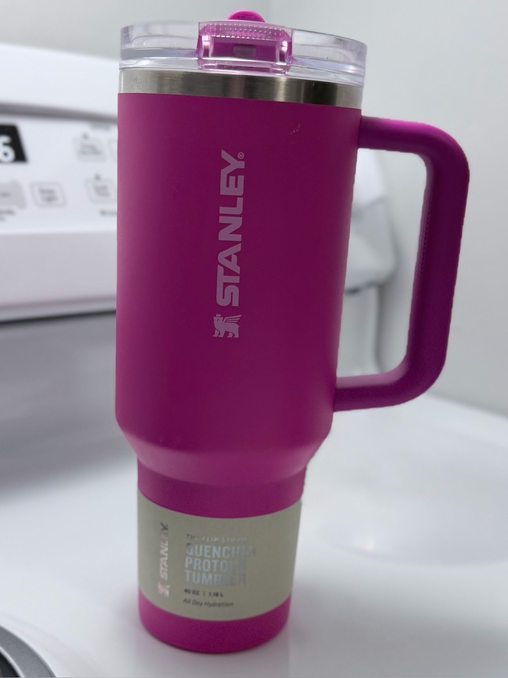 Stanley Bright Magenta Travel Mug with Handle